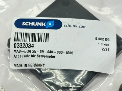 MAS-EGA 25-09-040-063-M05, 0332034 | Schunk MAS-EGA 25-09-040-063-M05 Servo Motor Bracket 0332034 - New