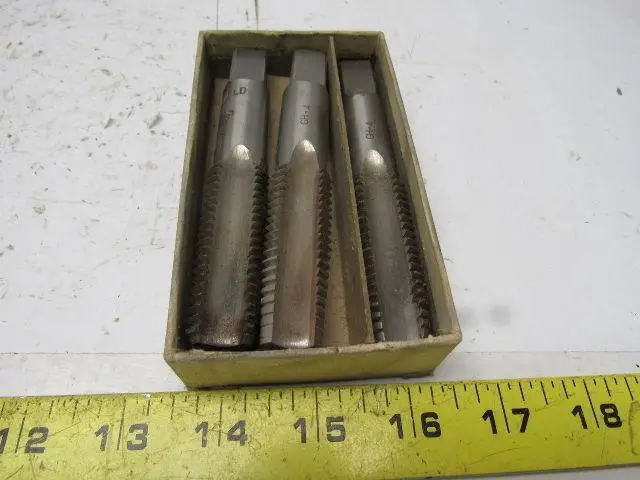 Butterfield No.1500 7/8"-9 3pc 4 Flute Tap Set Taper Plug Bottom HHS Bright