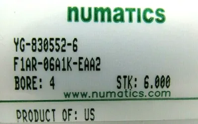 NEW NUMATICS F1AR-06A1K-EAA2 CYLINDER 4" BORE 6" STROKE F1AR06A1KEAA2