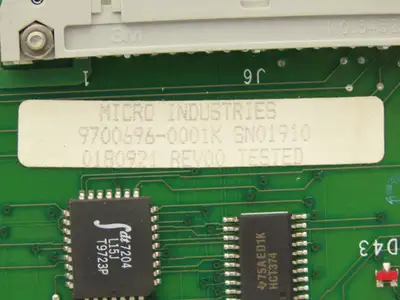 Micro Industries 9700696-0001K PCB Printing System Motherboard 32MB RAM 0179504