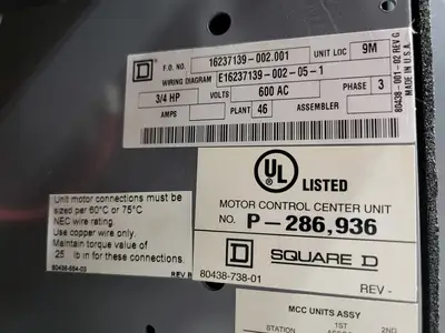 USED SQUARE D MODEL 6