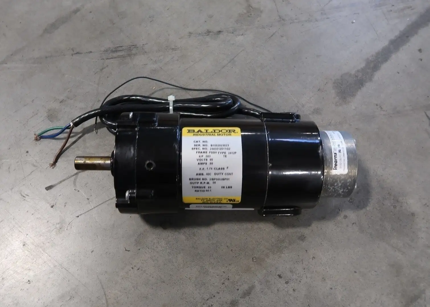 0.083 hp, 90 volts, 58 rpm, PSSH Gearmotor