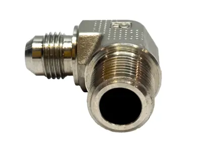 USED PARKER STAINLESS 90° ELBOW MALE NPT X 37° FLARE