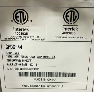 72-0169 Cook Rite CHDC-44 Countertop Full Service Heated Display Case