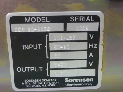 USED SORENSEN DCR 20-80B2