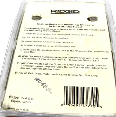 NEW RIGID TOOLS 47770 SET OF 4 RIGHT HANDED UNIVERSAL CHASERS