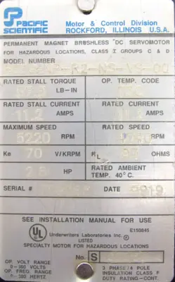 NEW PACIFIC SCIENTIFIC R63GENP-R2-NS-VS-00 SERVO MOTOR R63GENPR2NSVS00