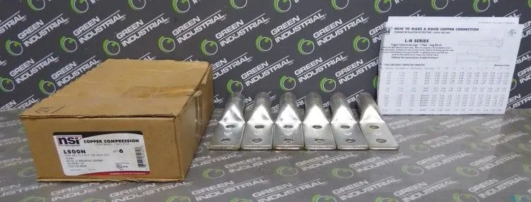 Box of 6 NSI Industries L500N Compression Lugs 1/2" Bolt Size New NIB