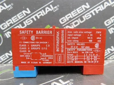 Stahl 9011/01-280/220/00 Intrinspak Safety Barrier 24VDC 137 Ohm Used