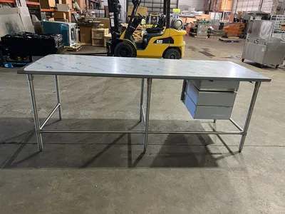 New | in-Stock John Boos New John Boos 96"x36" Stainless Steel Table with 3 Drawers Food Prep Tables Illinois US | Falcon Restaurant Supply #1375045