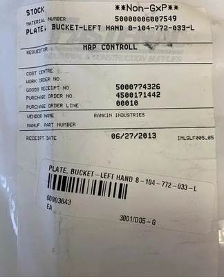 NEW Fastenal 8-104-772-033-L
