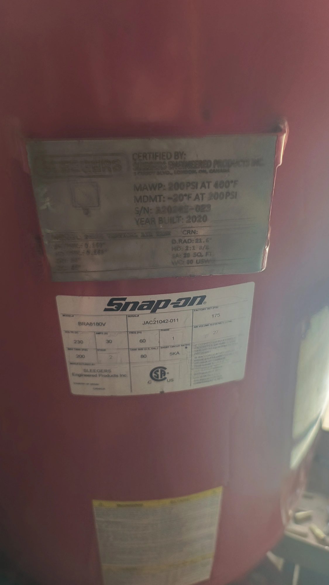 USED 2023 SNAP-ON bra 8182