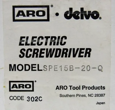 NEW ARO DELVO SPE15B-20-Q ELECTRIC SCREWDRIVER SPE15B20Q