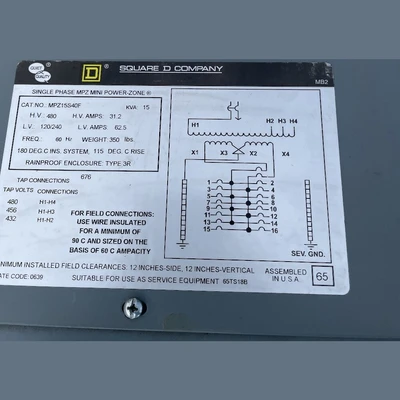 USED SQUARE D MPU15S40F