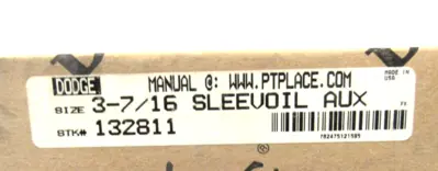 NEW DODGE 132811 SLEEVOIL AUX KIT 3-7/16