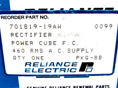 NEW RELIANCE ELECTRIC 701819-19AW POWER CUBE RECTIFIER 70181919AW