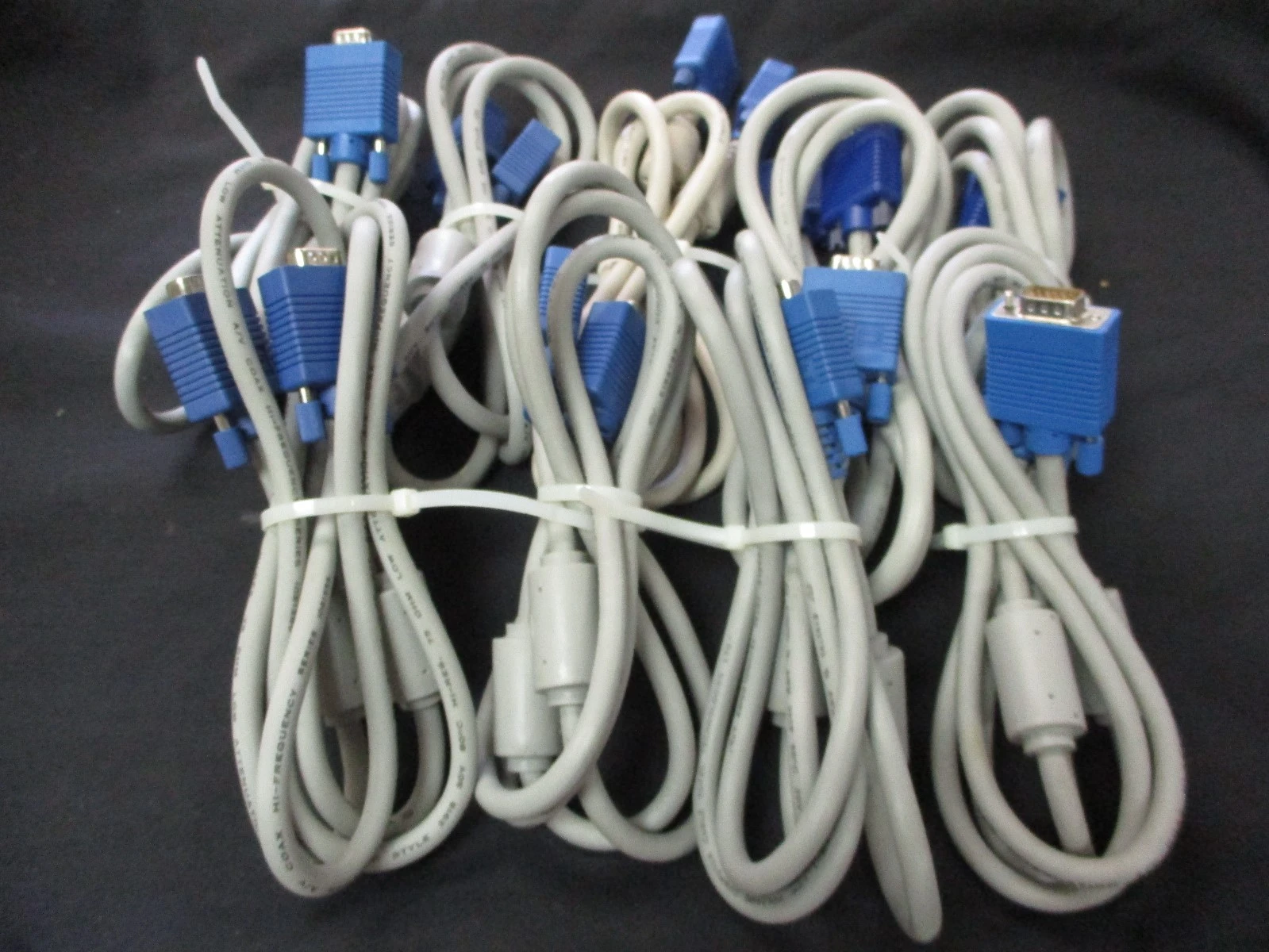 Used 15-pin Male to 15-pin Male Monitor to PC Cables (QTY 9)