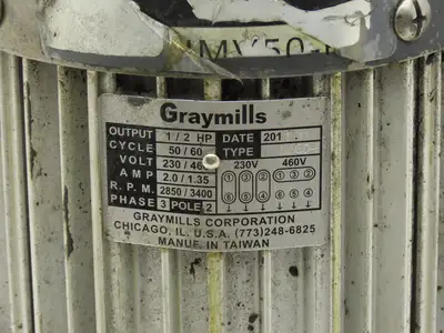 Graymills IMV50-F Immersion Coolant Pump 3/4"npt 35gpm 1/2Hp 230/460V Cast Iron