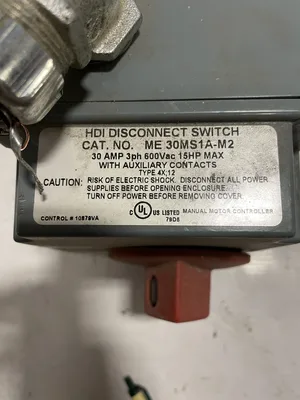 Mennekes 30MS1A-M2 HDI Disconnect Switch 30A 600VAC 15HP