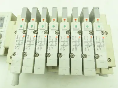 SMC SV Series 8-Station Manifold w/EX600 Serial Interface 24VDC Solenoid Valves