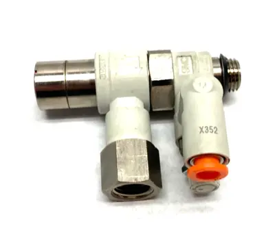 USED SMC SPEED CONTROL W/ CHECK VALVE 1/4" TUBE TO 1/4" THREAD
