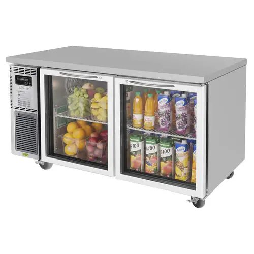 Turbo Air JUR-60-G-N 59" W Undercounter Refrigerator w/ (2) Sections & (2) Doors, 115v
