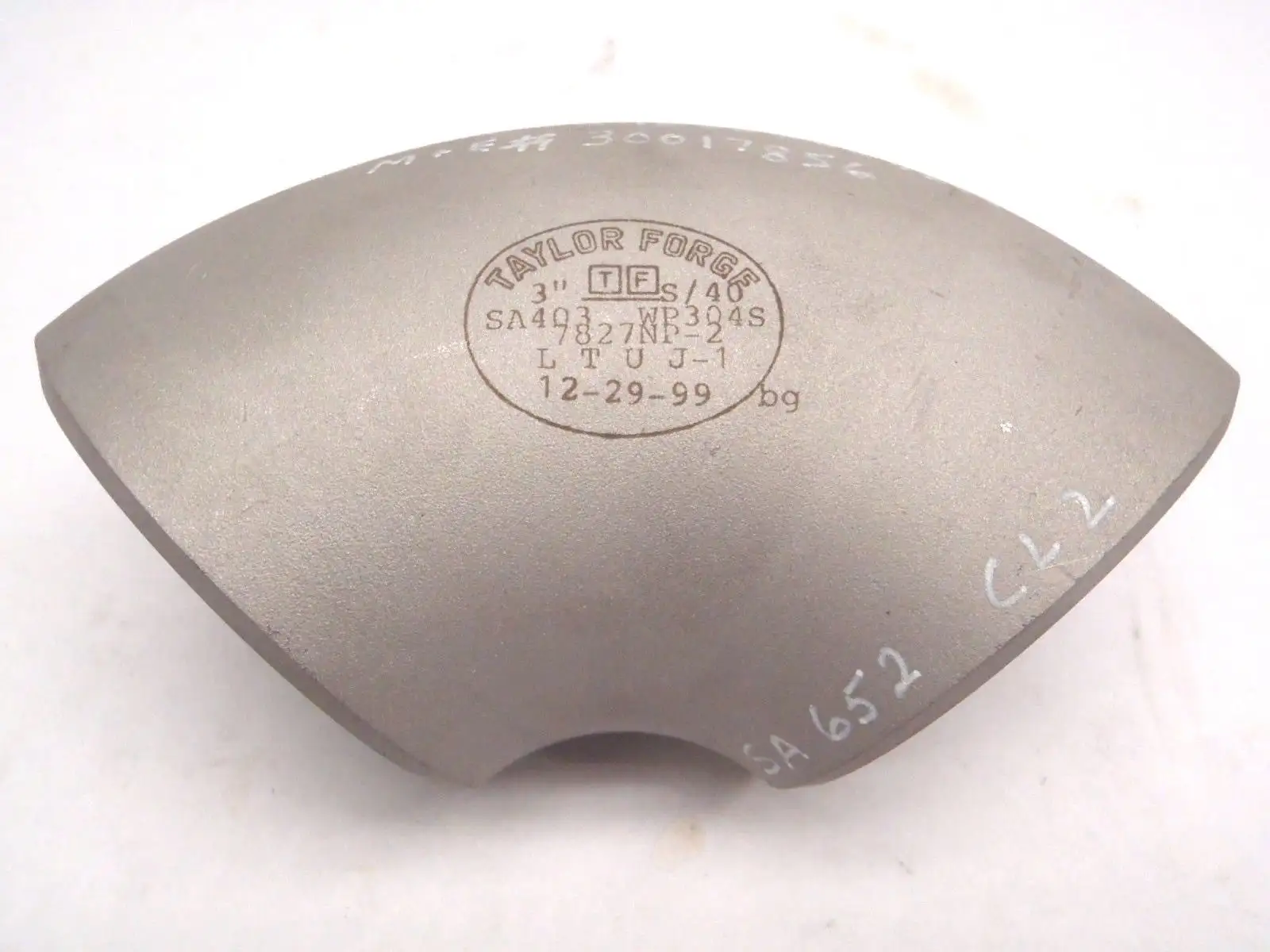 New | in-Stock TAYLOR FORGE 3" WP304S/304LS S/40 7827NP-2 LTUJ-1 90° SHORT RAD Valves/Fittings | Maverick Industrial Sales #1110270
