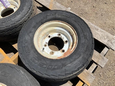 (4) 20.5x8.0-10 tires on steel 6-bolt wheels, used