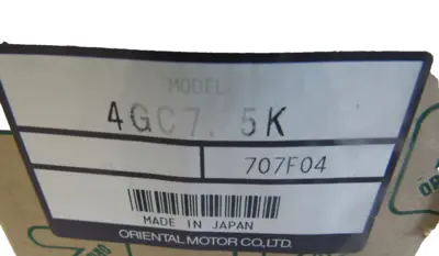 NEW ORIENTAL MOTOR 4GC7 5.K GEARHEAD 4GC75K