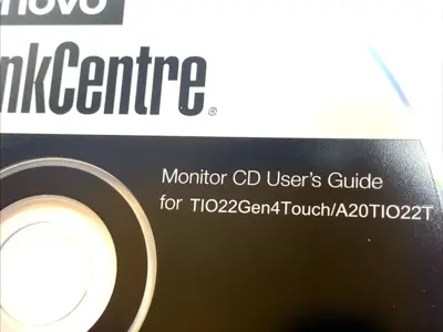 USED LENOVO TINY-IN-ONE MONITOR REFERENCE & DRIVER CD