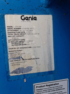 USED 2016 Genie GTH-636