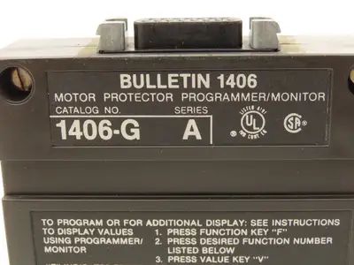 Allen Bradley 1406-G Motor Protector Programmer Monitor Series A With Bracket