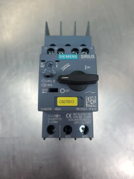 Used Siemens Sirius 3RV2021-1FA10 Circuit Breaker Motor Start Protector Circuit Breakers South Carolina US | Palmetto Automation #1155726