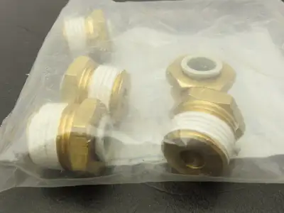SMC KQ2H10-04AS Male Connector Push Fitting 10mm Tube x 1/2"RC Brass  Lot of 20