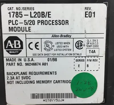 USED Allen-Bradley PLC-5/20 Programmable Controller
