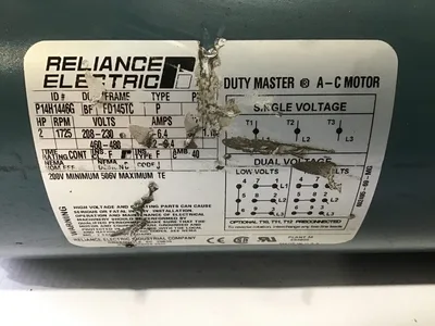 USED 🏭 BRAND: RELIANCE ELECTRIC ⚡ MODEL: DUTY MASTER A-C MOTOR