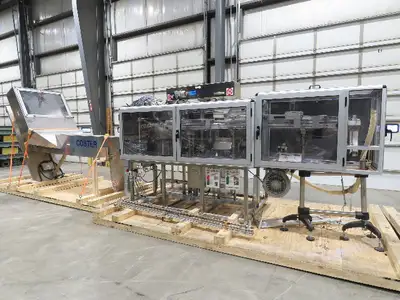 Coster CAP300 Cap Placing Line Aerosol Bottle Capper & Sorter with Feed Hopper