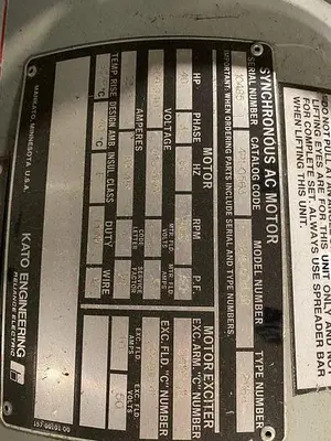 Used Motor Generator Set 480 60hz to 220/380Y 50hz