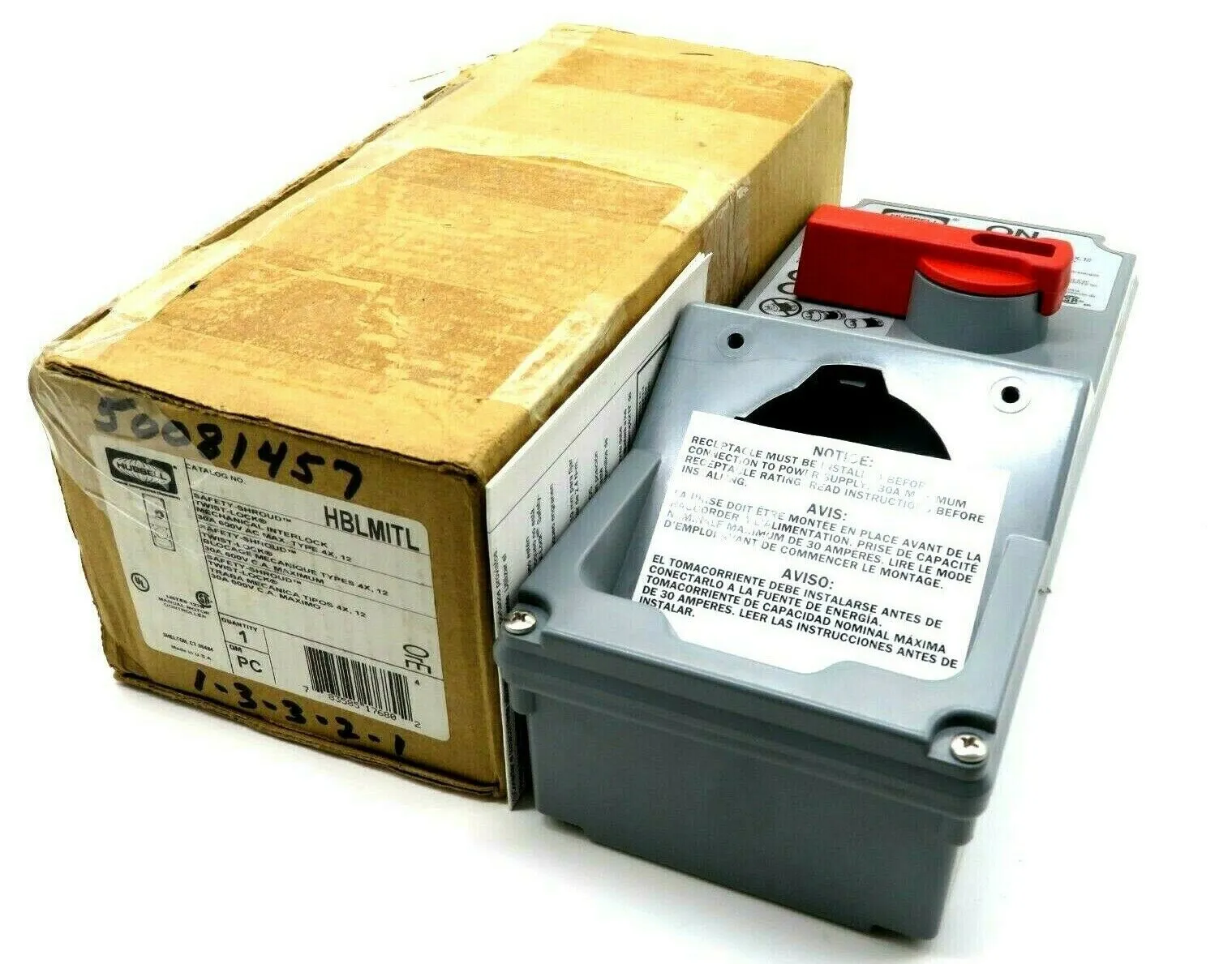 NEW HUBBELL HBLMITL SAETY TWIST LOCK 30A 600V