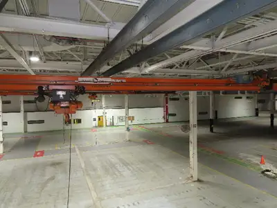 Cleveland Tramrail P&H 2 Ton Single Girder Underhung Bridge Crane 45' 10" Span