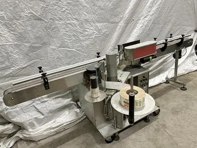 Used Herma H300 Labeller With Conveyor