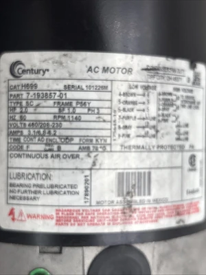 New | in-Stock CENTURY H699 Motors (misc) Indiana US | J&J Industrial Supply #1469077