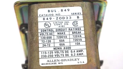 NEW ALLEN BRADLEY 849-ZOD33 PNEUMATIC RELAY SER. B, 849ZOD33