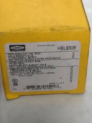 New | in-Stock HUBBELL HBL9308 Miscellaneous Equipment (Electrical & Power) Ohio US | Surplus Asset Holdings #1399540