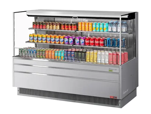 Turbo Air TOM-72L-UF-S-3S-N 70 3/4" Horizontal Open Air Cooler w/ (3) Levels, 220v/1ph