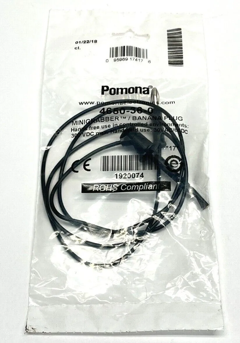 4650-36-0 | Pomona  Minigrabber to Banana Plug 36" - New