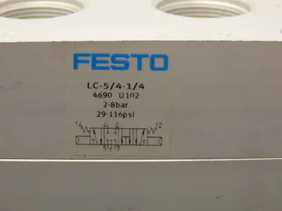 Festo 4690 U102 LC-5/4-1/4 Pneumatic Valve Body Block 116psi