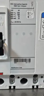 Eaton FDC 100K / FDC4020L 20A 600VAC 4 poles Circuit Breaker (BIN732)