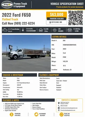 Used 2022 FORD F650 Pickup Trucks California US | Lillo Machinery #1542387