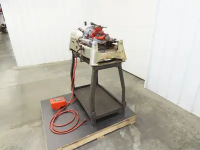 Ridgid 535 Pipe Bolt Threader Machine 120VAC Die Head Cutter Reamer 33" Stand